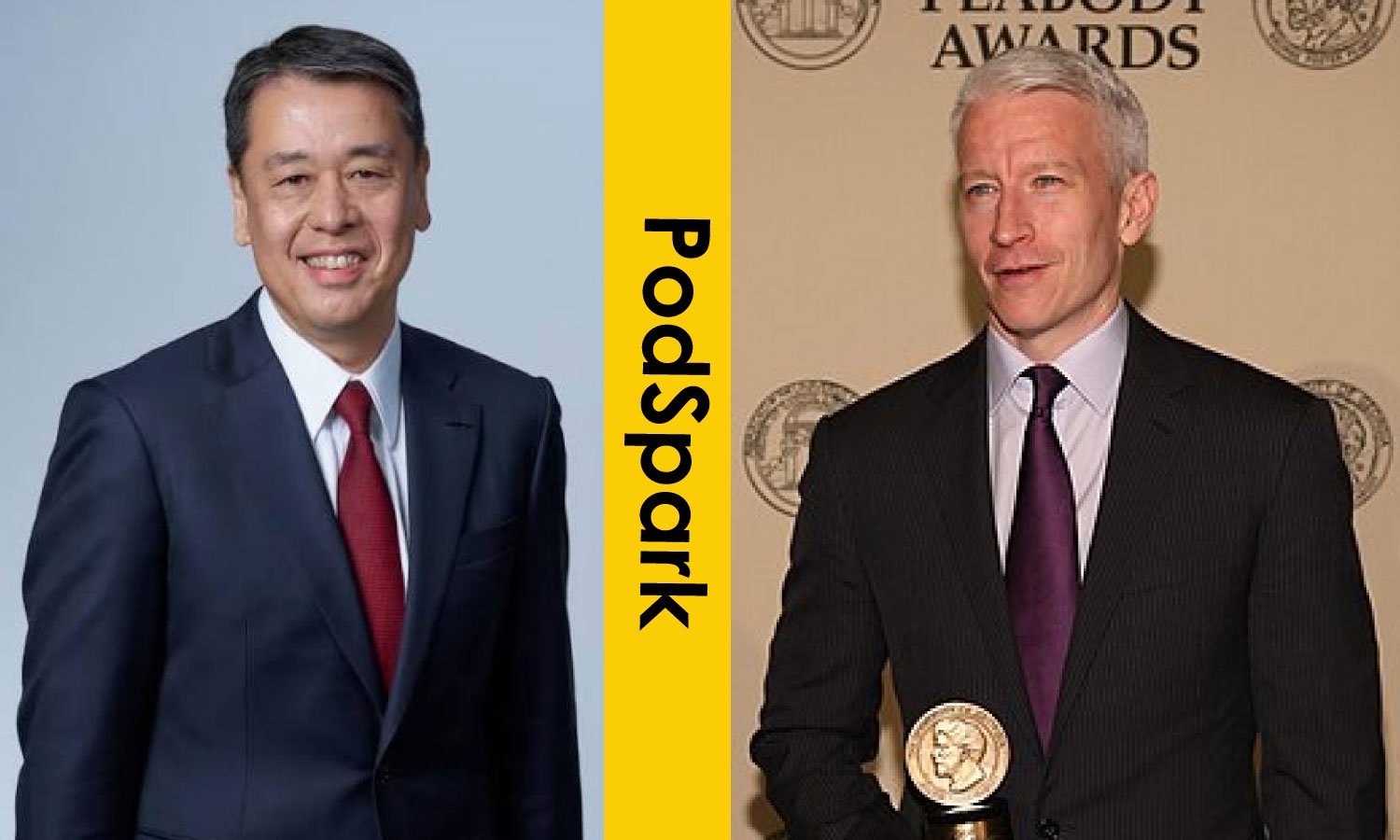 Makoto Uchida and Anderson Cooper