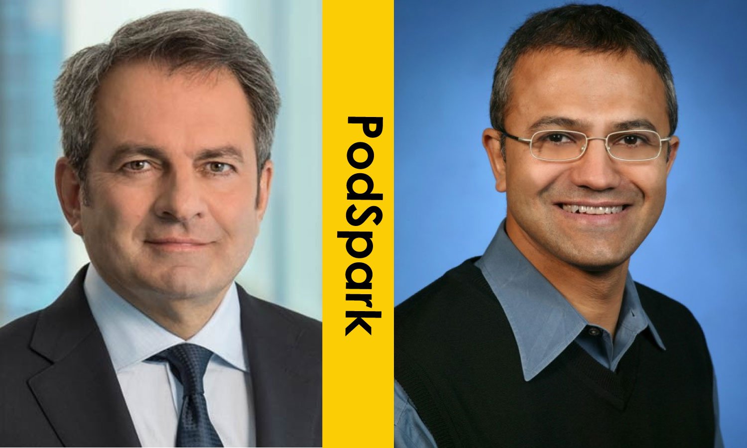 Michel Vounatsos and Satya Nadella