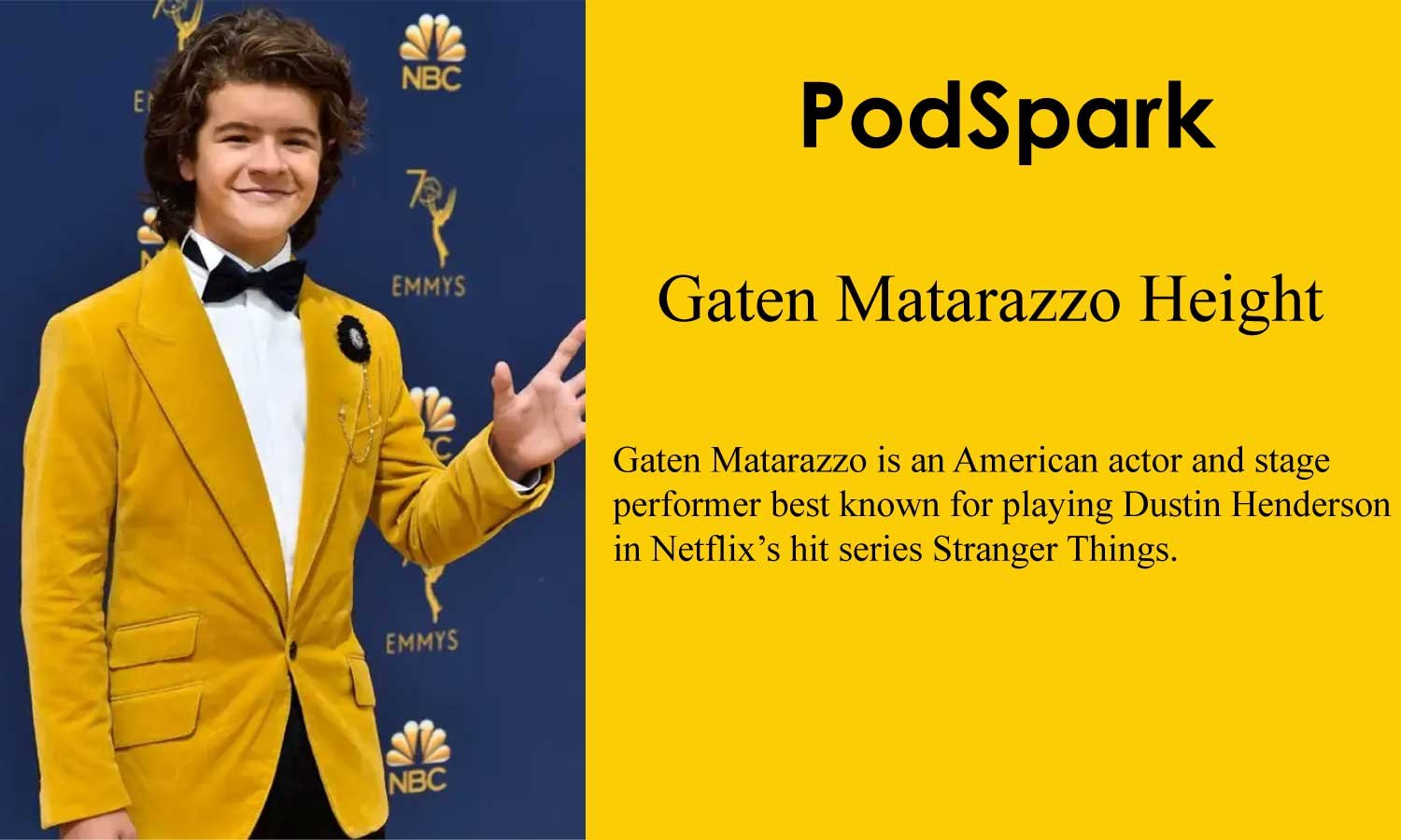 Gaten Matarazzo Height