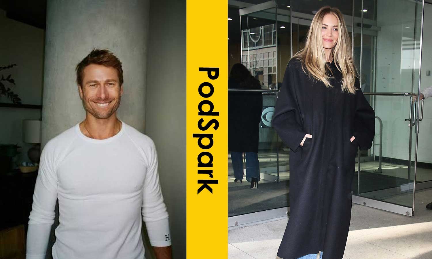 Glen Powell and Michelle Randolph